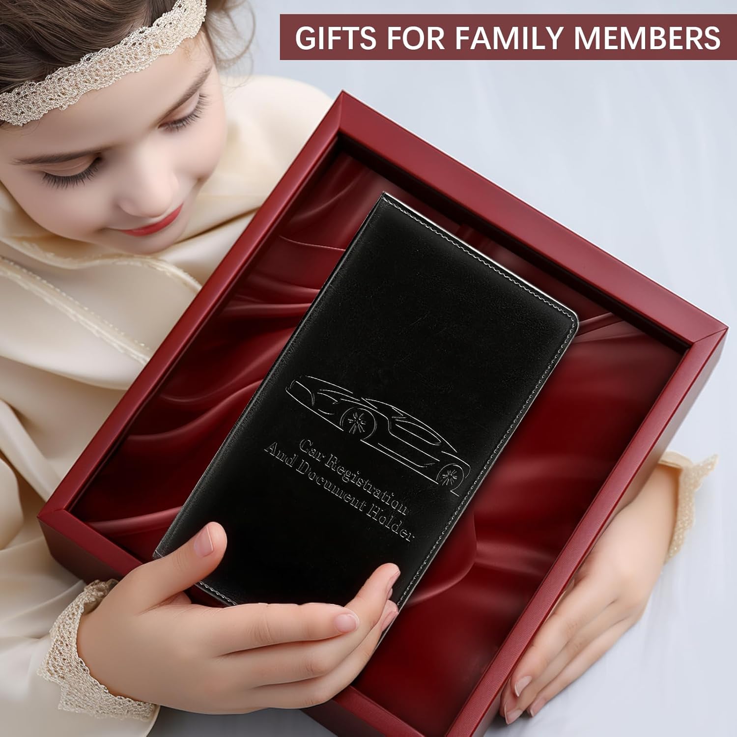 Car Registration and Insurance Card Holder for Women Men, Black Glove Box Paperwork Organizer with Magnetic Buckle for Easy Access and Protect Documents and Various Cards in Vehicle - Image 6